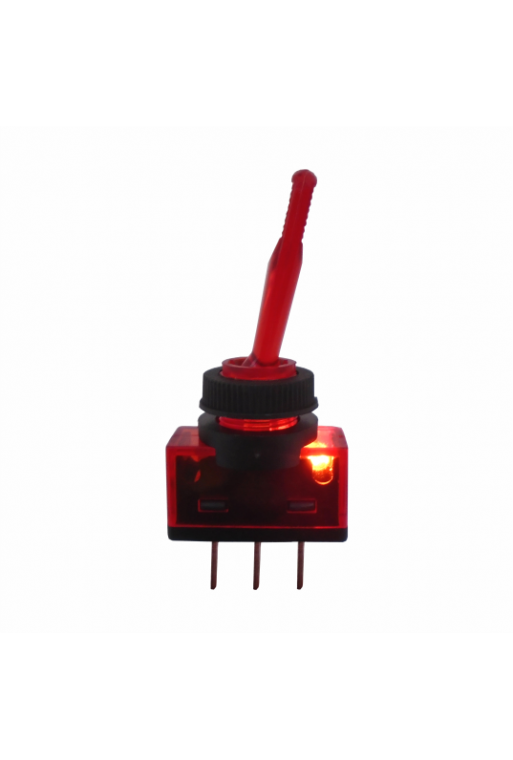 835-268 Interruptor Switch ON-OFF, de Palanca, Con Piloto Rojo, 20A 12V