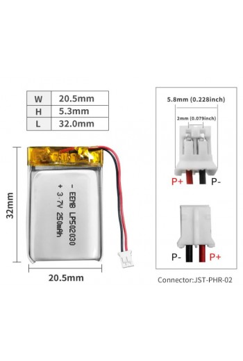  250mAh 502030