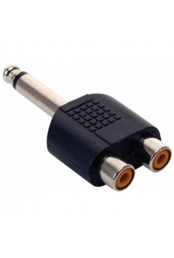 705-094 251-100 Adaptador de Plug 6.3 mm a 2 Jacks RCA