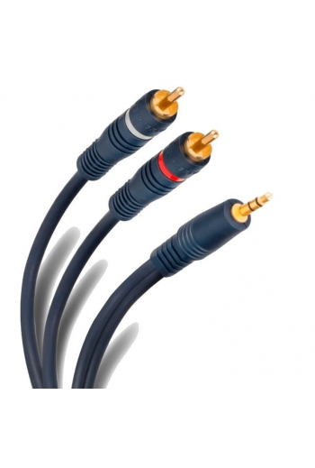 080-161 Cable de 1 Plug 3.5 a 2 RCA Machos 1.8m