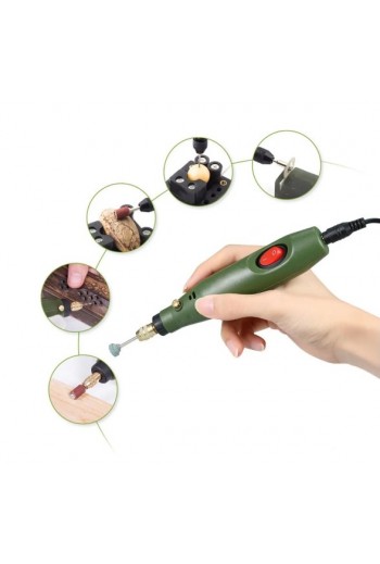 XS-155 Kit de Mini Taladro Esmerilador 12000 a 13000 RPM Con Accesorios y Eliminador