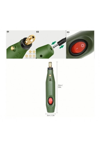 XS-155 Kit de Mini Taladro Esmerilador 12000 a 13000 RPM Con Accesorios y Eliminador