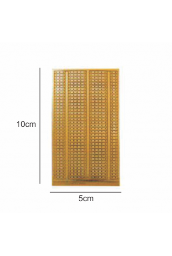 PFP-5X10-1MC Placa Fenolica Cafe de 1mm 5X10 con Orificios Y Pistas Tipo Protoboard (690-517)