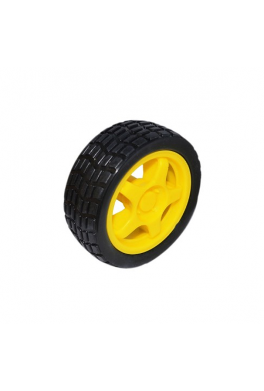 XS-60 Llanta de Hule para Motorreductor Color Amarillo
