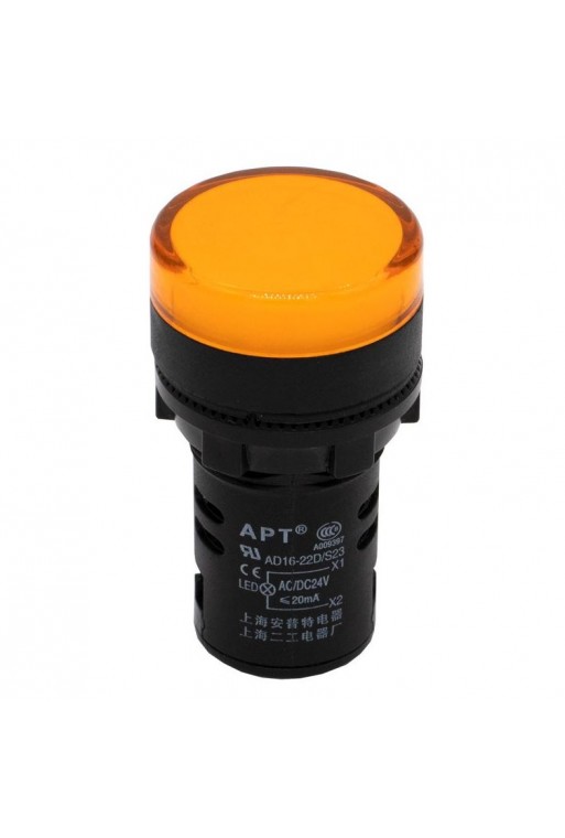 245-1022 Indicador Luminoso para Tableros 24VDC Color Amarillo