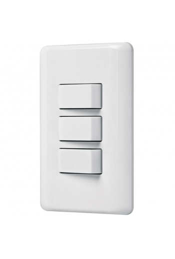 PA-APTR-B Placa Armada con 3 Interruptores Sencillos Color Blanco