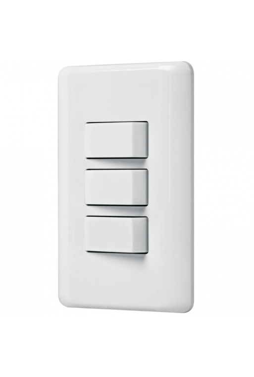 PA-APTR-B Placa Armada con 3 Interruptores Sencillos Color Blanco