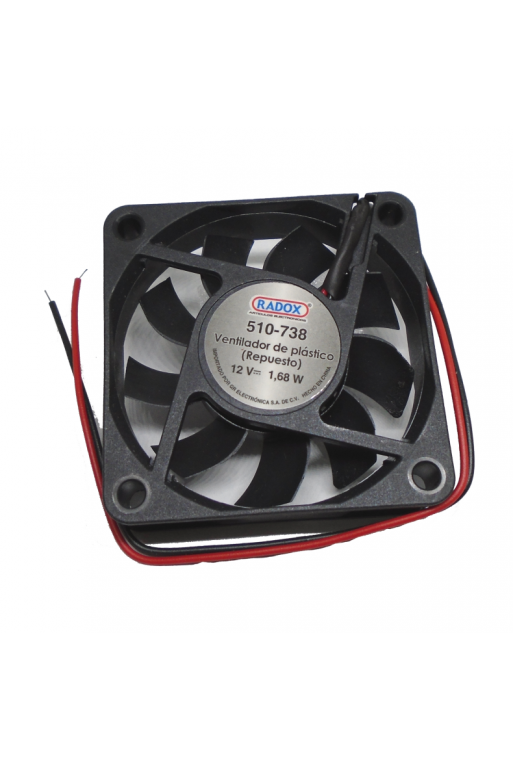 510-738 Ventilador de Plastico Repuesto 12V 6X6X1.5CM