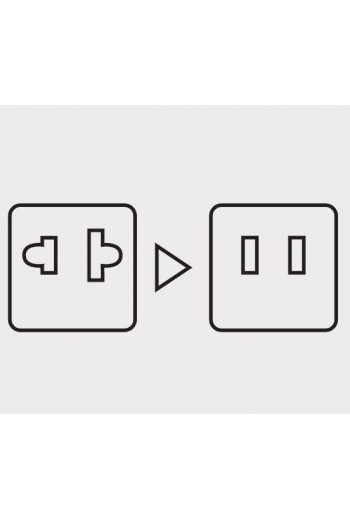 AD-RP Adaptador Tomacorriente de Barra Redonda a Plana (Europeo a Americano) 46245