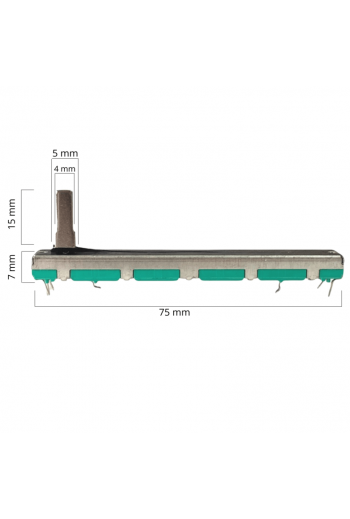 POT10K-DES-8P Potenciómetro Deslizable 10K, 8 Pines, Largo 75mm