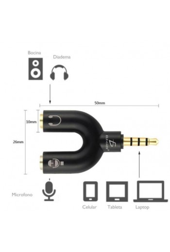 700-940 Divisor Audio Estéreo 3.5mm Celular Micrófono Audífono