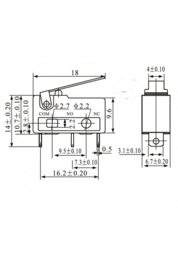 835-364 Microswitch 5A 125 250VAC con Lamina KW11-3Z-2