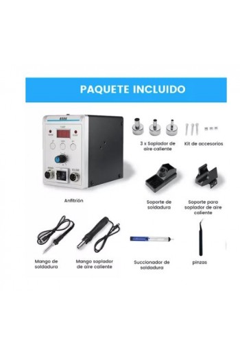 XS-390 Estación Para Soldar 2 En 1 Cautín Soldadura Aire Caliente