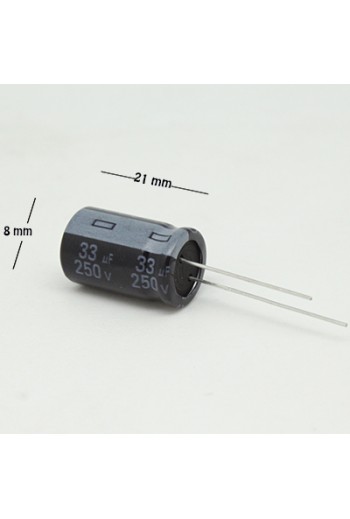 CE-33-250V Capacitor Electrolítico 33uF 250V 105C