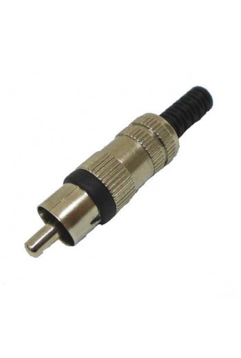 705-805 Plug RCA Negro Metálico Con Resorte