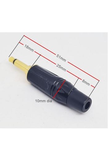 705-889 Plug Metálico 3.5mm , Punta Dorada, Baquelita, Mono MJACK2M02B KM2PB