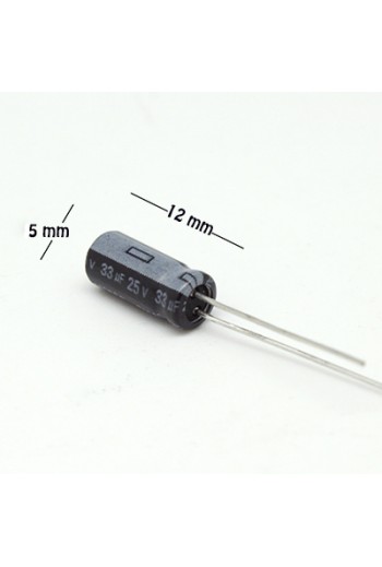 CE-33-25V Capacitor Electrolítico 33uF 25V 105C