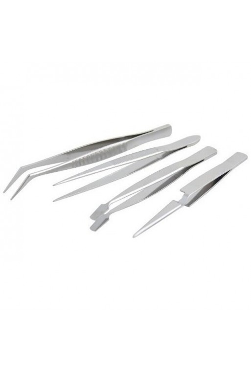 310-001 Juego con 4 Pinzas de Precisión Acero Inoxidable
