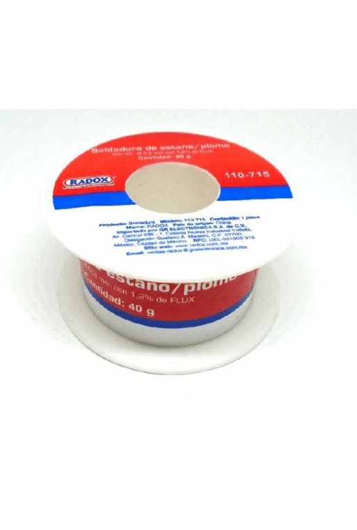 110-715 Rollo de Soldadura Diámetro 0.3mm 40gr Estaño Plomo 60/40