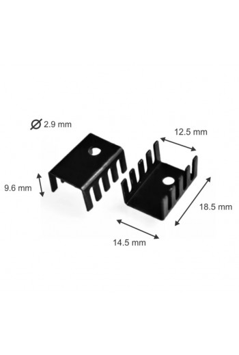 DISIPA-TO220-B Disipador de Calor, Medidas 15x19x13MM, para TO-220