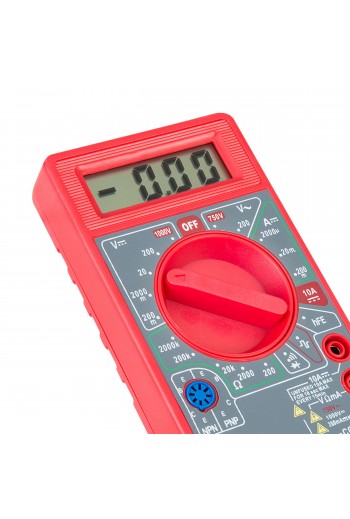 MUL-005 Multímetro Digital Básico, Color Rojo