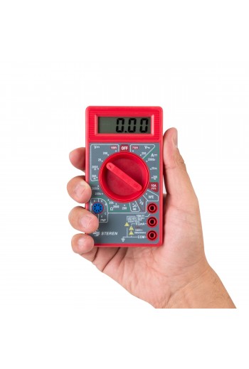 MUL-005 Multímetro Digital Básico, Color Rojo