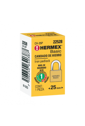CH-25P Candado de Hierro Color Latón 25 mm, Corto
