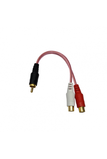 080-184 Cable Divisor 2 Plug Hembra RCA a 1 Plug Macho RCA 10cm