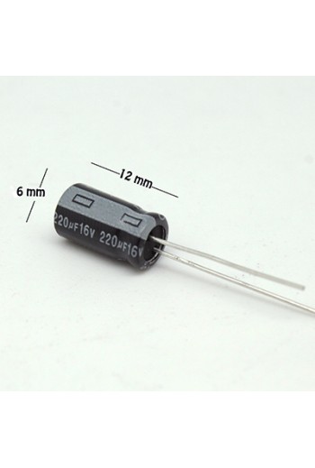 CE-220-16V Capacitor Electrolítico 220uF 16V 105C