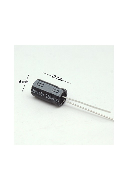 CE-220-16V Capacitor Electrolítico 220uF 16V 105C