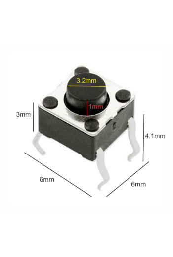 835-721 Mini Switch Cuadrado Chico 4 Pines Boton 1mm