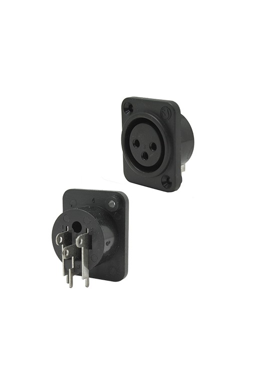 705-370-1 Jack para Chasis Tipo Cannon XLR con 3 Pines