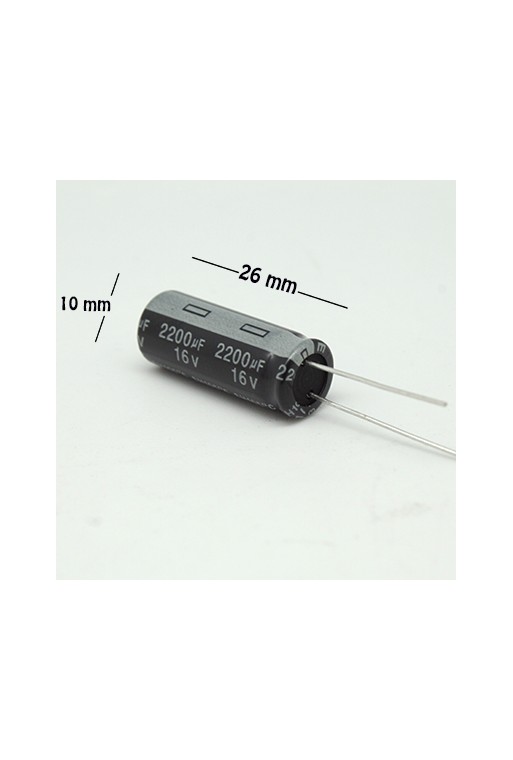 CE-2200-16V Capacitor Electrolítico 2200uF 16V 105C Radial