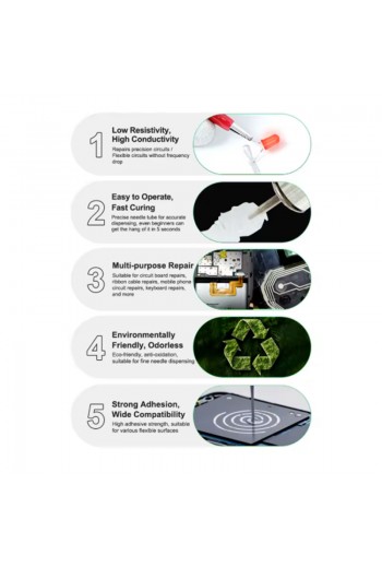 TCP001 Tinta Pasta Conductiva de Plata, 0.2mL,  HW31-0.2ML