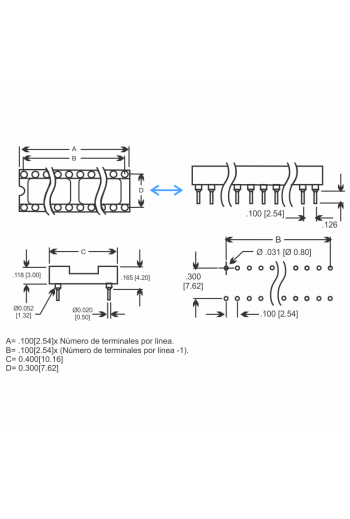 B8PM Base Holder Socket para Circuito Integrado de 8 Pines DIP Maquinado