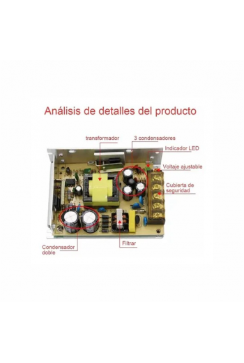 S-60-12 Fuente de Poder Conmutada 12V 5A 60W, Entrada 110-220VAC