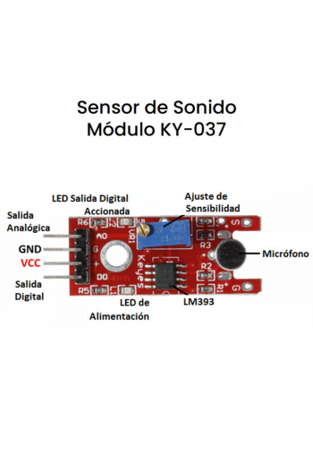 XS-80 Modulo KY-037 Micrófono Sensor De Sonido, Detector de Voz, Alta Sensibilidad