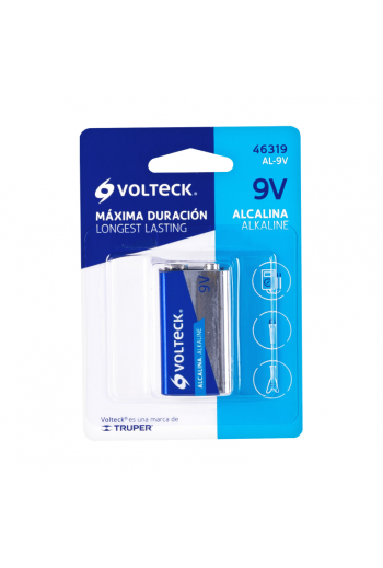 660-411 Pila Batería 9V Alcalina Cuadrada 6LR61 AL-9V