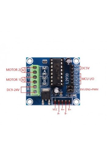 XS-571 Modulo de Control Mini para Motor, 4 Canales, L293D