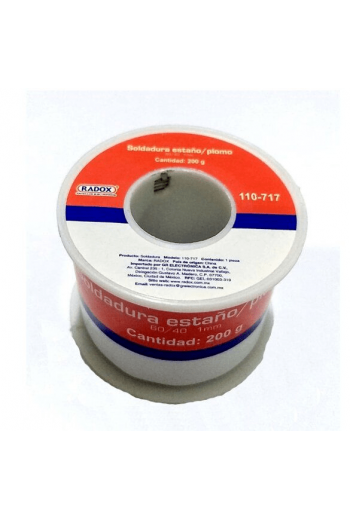 110-717 Rollo de Soldadura Diámetro 1.00mm 200gr Estaño Plomo 60/40