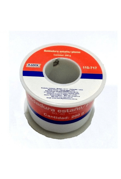 110-717 Rollo de Soldadura Diámetro 1.00mm 200gr Estaño Plomo 60/40