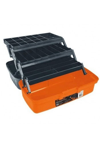 CPE-16N Caja para Pesca Organizador de 16" Color Gris con Tapa Naranja 10539
