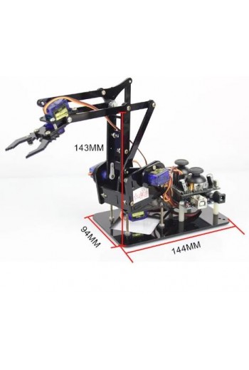 XS-496 Garra Brazo Robótico de 3 Ejes, Acrílico, Incluye Servomotores