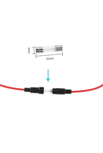 255-846 Porta Fusible Automotriz de Bayoneta Tipo Europeo con Cables Calibre 20AWG 10A 250V