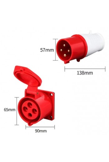 705-1124 Juego De Conector Industrial Impermeable 4 Pines 32A 380 440VAC