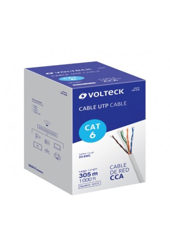 080-580-C6-BLC Cable UTP Categoría CAT6 para RED Ethernet, Por Metro, Color Blanco