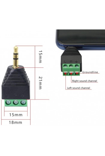 705-041 Adaptador Plug 3.5mm Estéreo a Terminal Atornillable