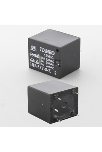 HJR-3FF-12VDC-S-Z Relevador Bobina de 12V 10A 1P-2T SP-DT
