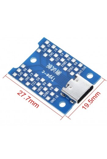 XS-486 Modulo Adaptador USB Tipo C, 36 Terminales con Pines para Proto DIP, Serie ADPT