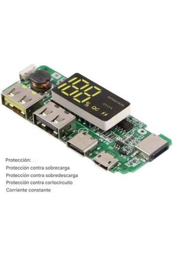 XS-605 Modulo  de Carga para Baterías de Litio con Pantalla, Lightning, Power Bank OKY3399-10B H961-U
